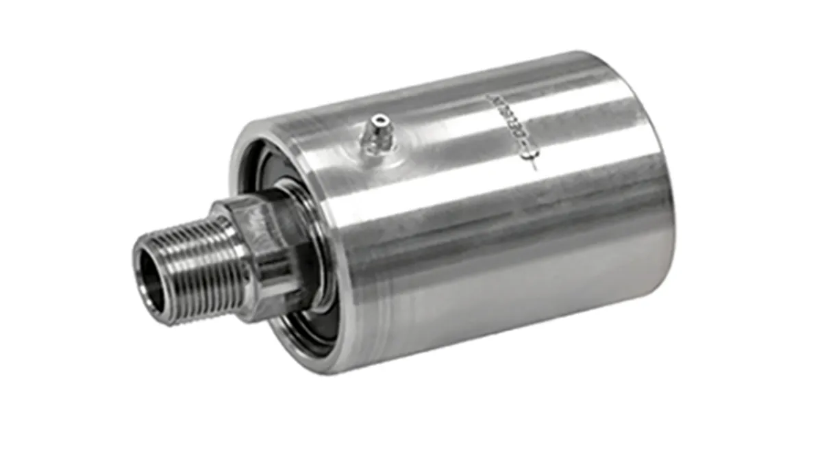 Stainless steel pneumatic rotary union with male threaded inlet and top port