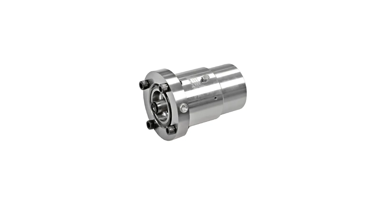 Stainless rotary union with four-bolt mounting face, sized for duty selection