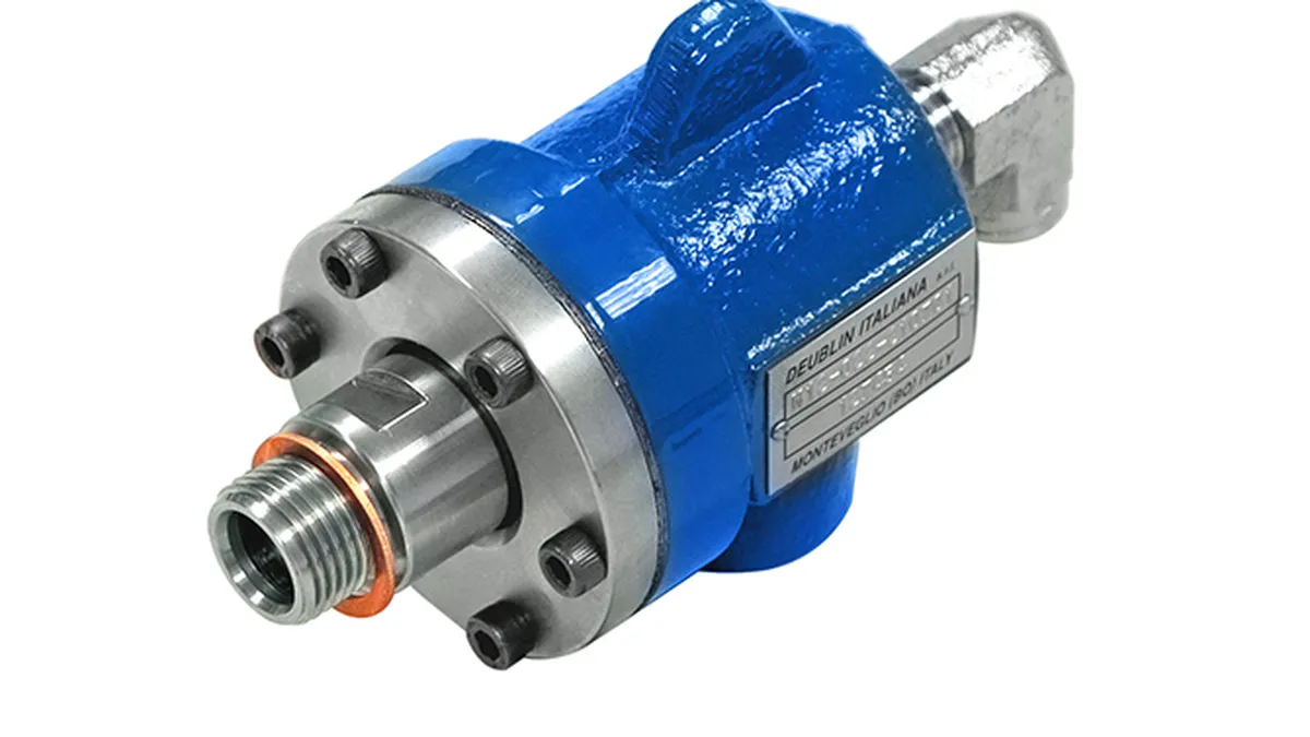 Steam rotary union with long threaded stem, copper seal ring and side outlet port